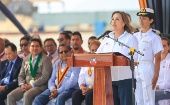 La presidenta peruana realizó sus declaraciones en el marco de un acto naval en Chimbote. 