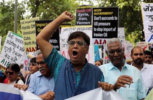 India protestas Pompeo